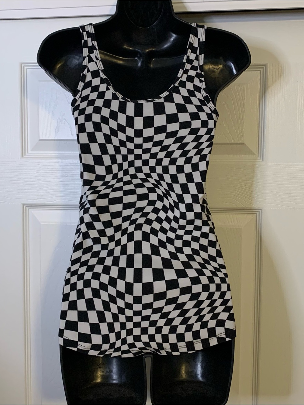Black & White Checker Tank Top - Picture 3 of 4